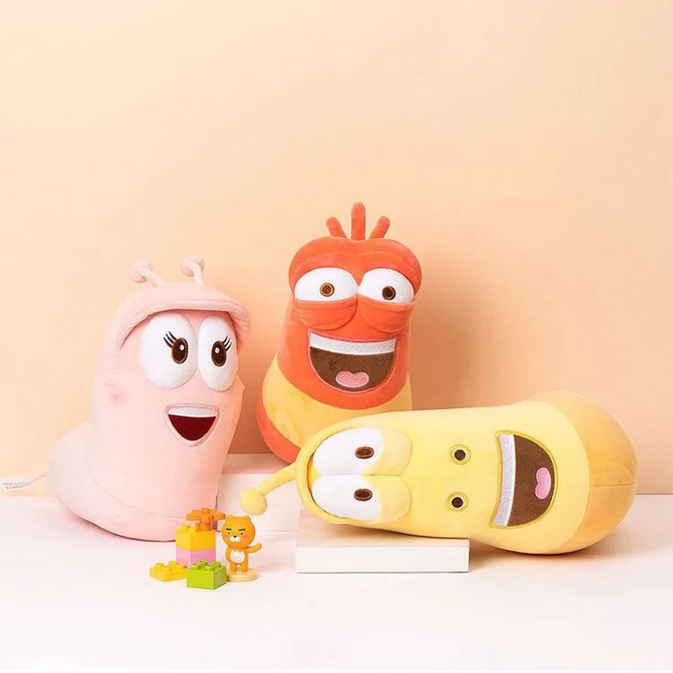 20cm 3pcs/lot Korean Anime Fun Insect Slug Creative Larva Plush Toys Cute Stuffed Worm Dolls For Children Birthday Gift Hobbies