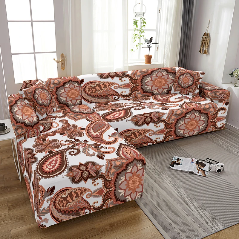 Mandala Bohemia Elastic Stretch Combination Sofa Covers For Living Room L Shape Couch Cover Washable Dust-proof Slipcover