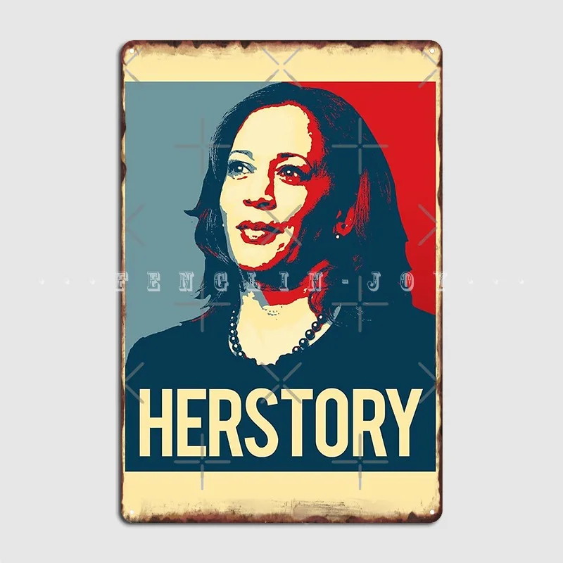 Kamala Harris: Herstory letrero de Metal cine sala de estar cine Vintage placa de pared cartel de estaño