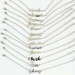 Silver Color Stainless Steel Chain Bracelets KPOP NCT Member Signature Letter Bracelet