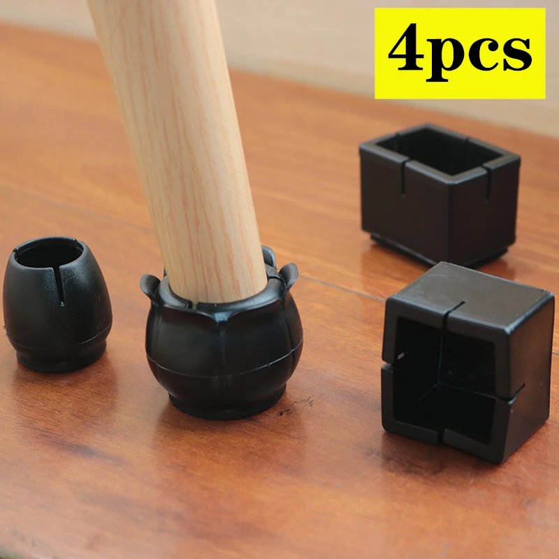 4Pcs/Set furniture chair legs protector Non-slip Rubber Anti Scratch Feet Pads For Table leg caps Bottom Wood Floor Protectors