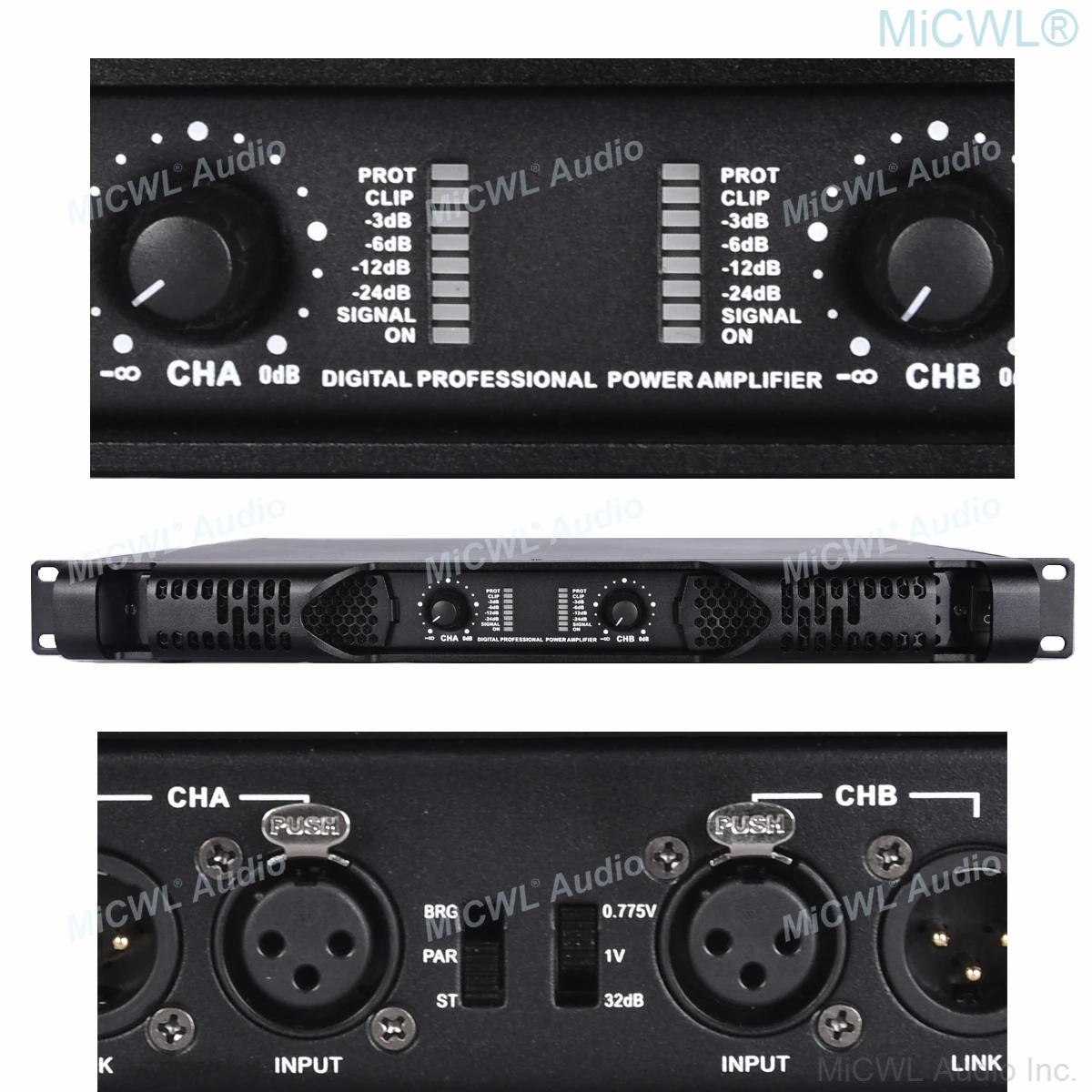 المهنية MiCWL 9200 واط الرقمية سوبر مكبر كهربائي 4 قناة محرك الخطي صفيف الصوتية المتكلم 4x1400 واط 8Ohm