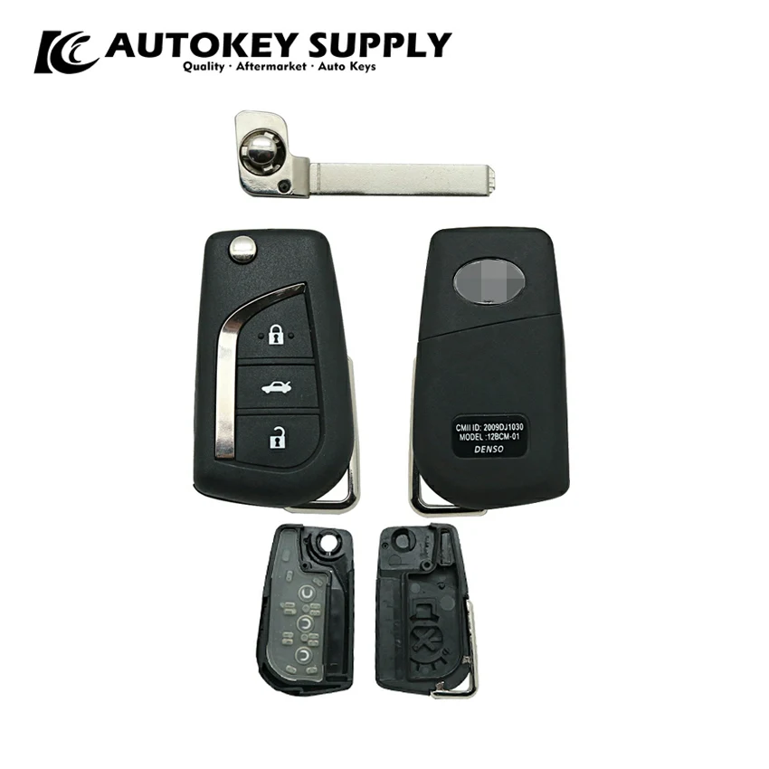 

New Replacement ForToyota 3 Buttons Remote Flip Key Shell AKTYF119