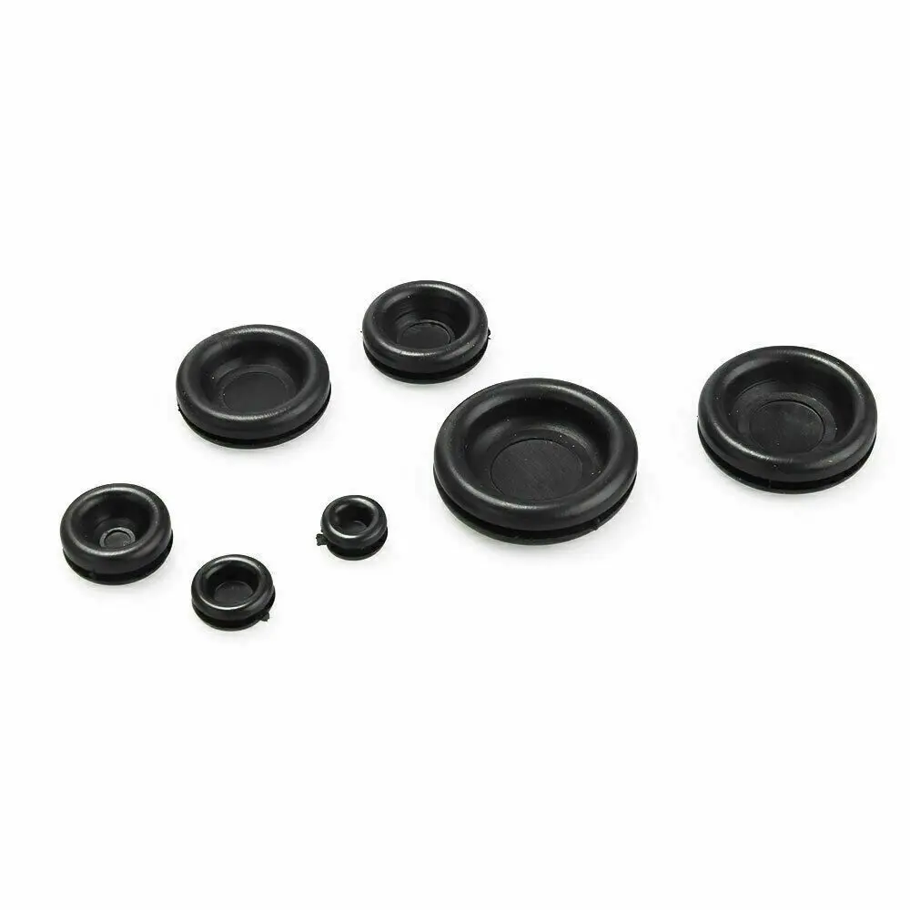 170pcs Grommet Protective coil Double-sided Black Rubber Firewall Hole Plug Retaining Ring Parts Car Electrical Wire Gasket Kit