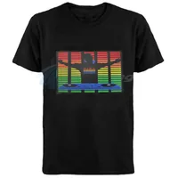 Fiesta de Navidad inalámbrica Dj ecualizador pantalla luminosa música iluminar Led brillante camiseta EL camiseta sonido activo intermitente camisa