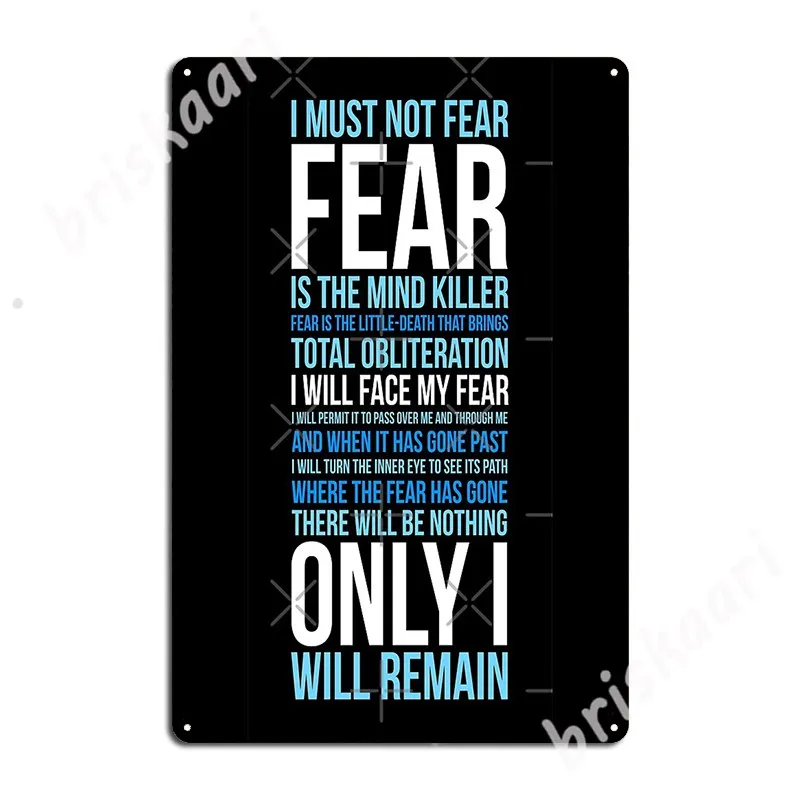 Litany Against Fear (Long) Metal Signs Painting Décor Living Room Cinema Living Room Customize Tin sign Posters