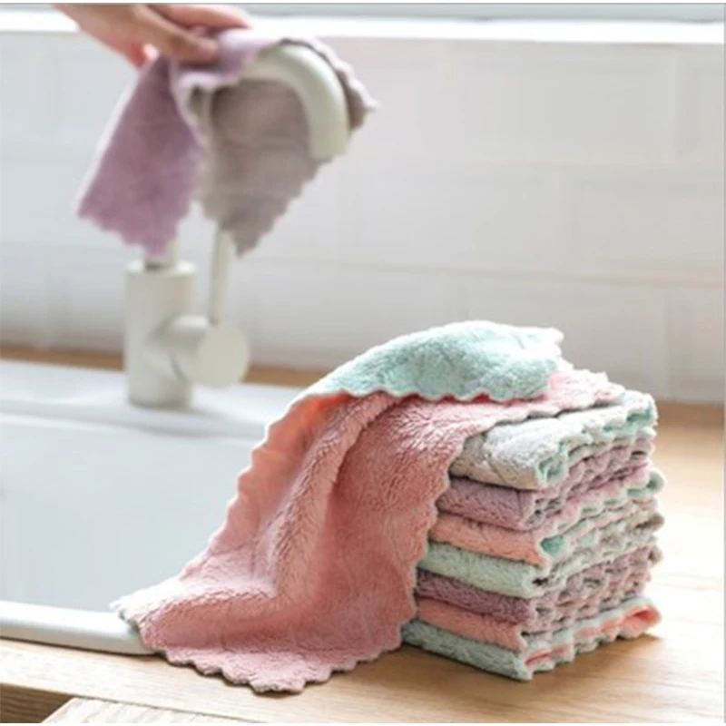 Non-stick coral velvet hanging hand towel, soft and fluffy towel for kitchen and bathroom, lanyard design, high quality