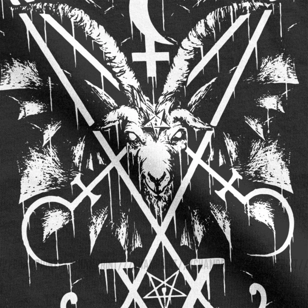 Sigil Of Lucifer And Baphomet Tee Shirt Cool Customized Printed T Shirts for Men Cotton Cool T-Shirts Birthday Present Clothing