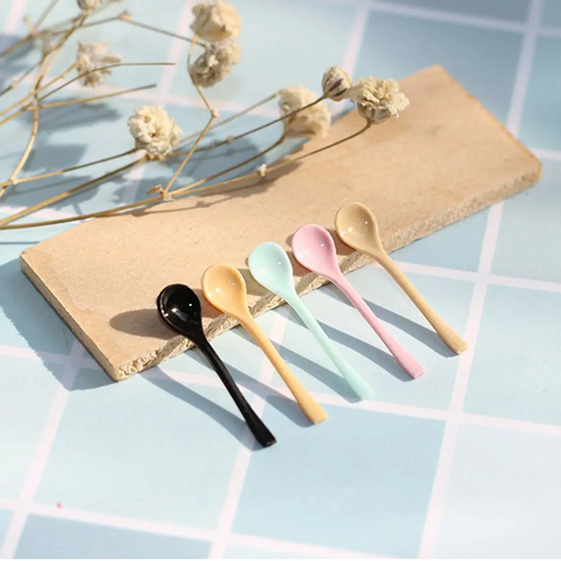 Dollhouse Miniature 1:12 Mini Spoon Tray Dish for Blyth BJD Doll House Kitchenware Accessories