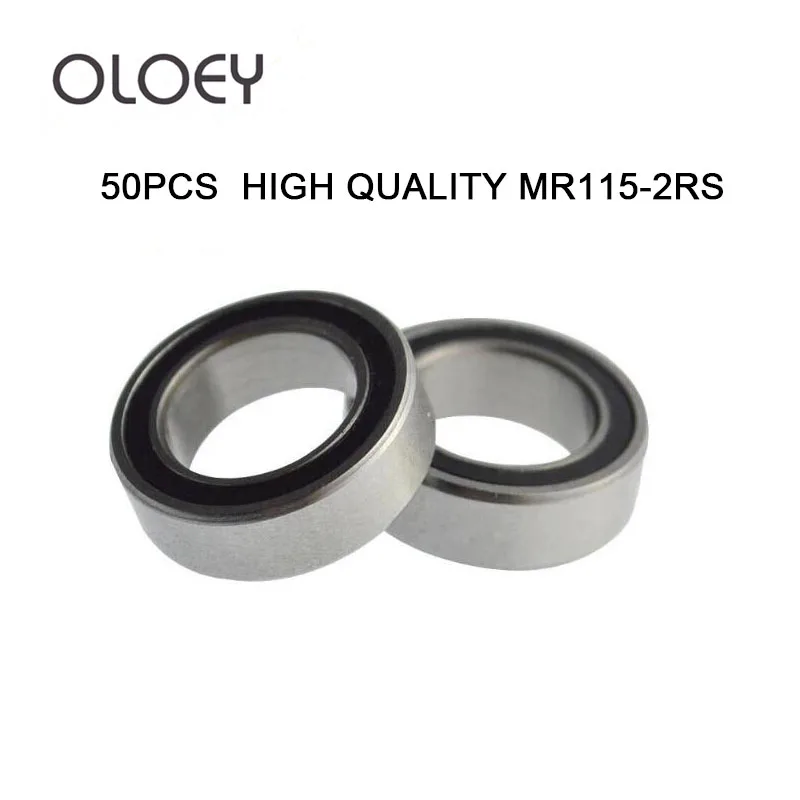 High-quality Good 50pcs/lot MR115 2RS ABEC-5 MR115RS MR115 MR 115 bearing deep groove ball bearing 5x11x4mm miniature bearing