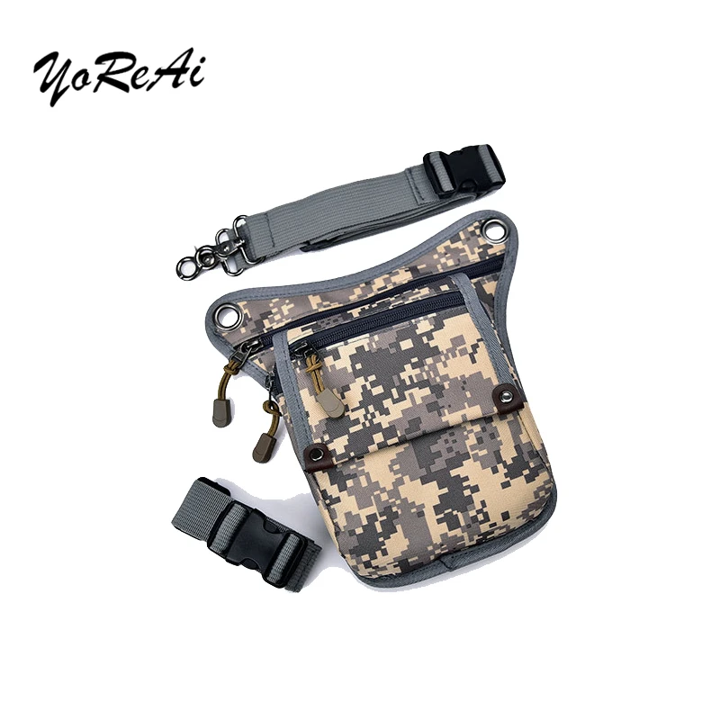 Men's Military Camouflage Drop Leg Bag Panel Utility Waist Belt Pouch Pack Shoulder Bags Nylon Fanny Packs Men Belt Hip Bum Bag