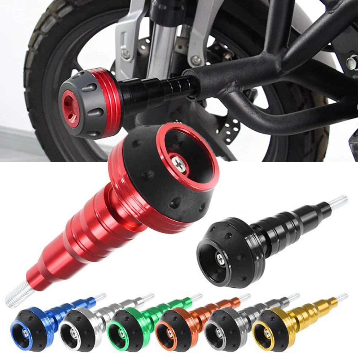 

1Pair Universal 10mm Screw Motorcycle Falling Protectors Frame Slider Anti Crash Cap Engine Protect Anti-drop Block Bar