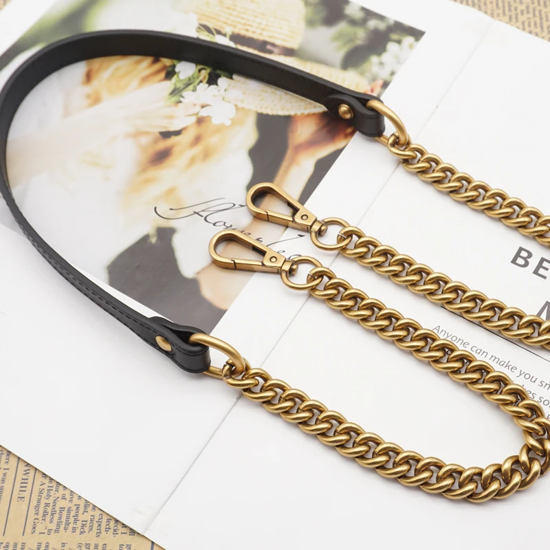 gold Bronze metal thick chain strap for famous luxury brand handbag DIY Belt Bag Strap Accessories Hardware high quality