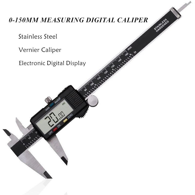 0-150mm Stainless Steel Electronic Digital Vernier Caliper Micrometer Measuring Tool Depth Pitch Measuring Instruments