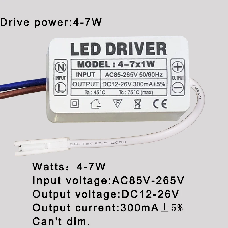 1W 3W 5W 7W 15W 18W 24W 36W AC85-265V Power Supply LED Driver 300mA Adapter Transformer Switch For LED Lights