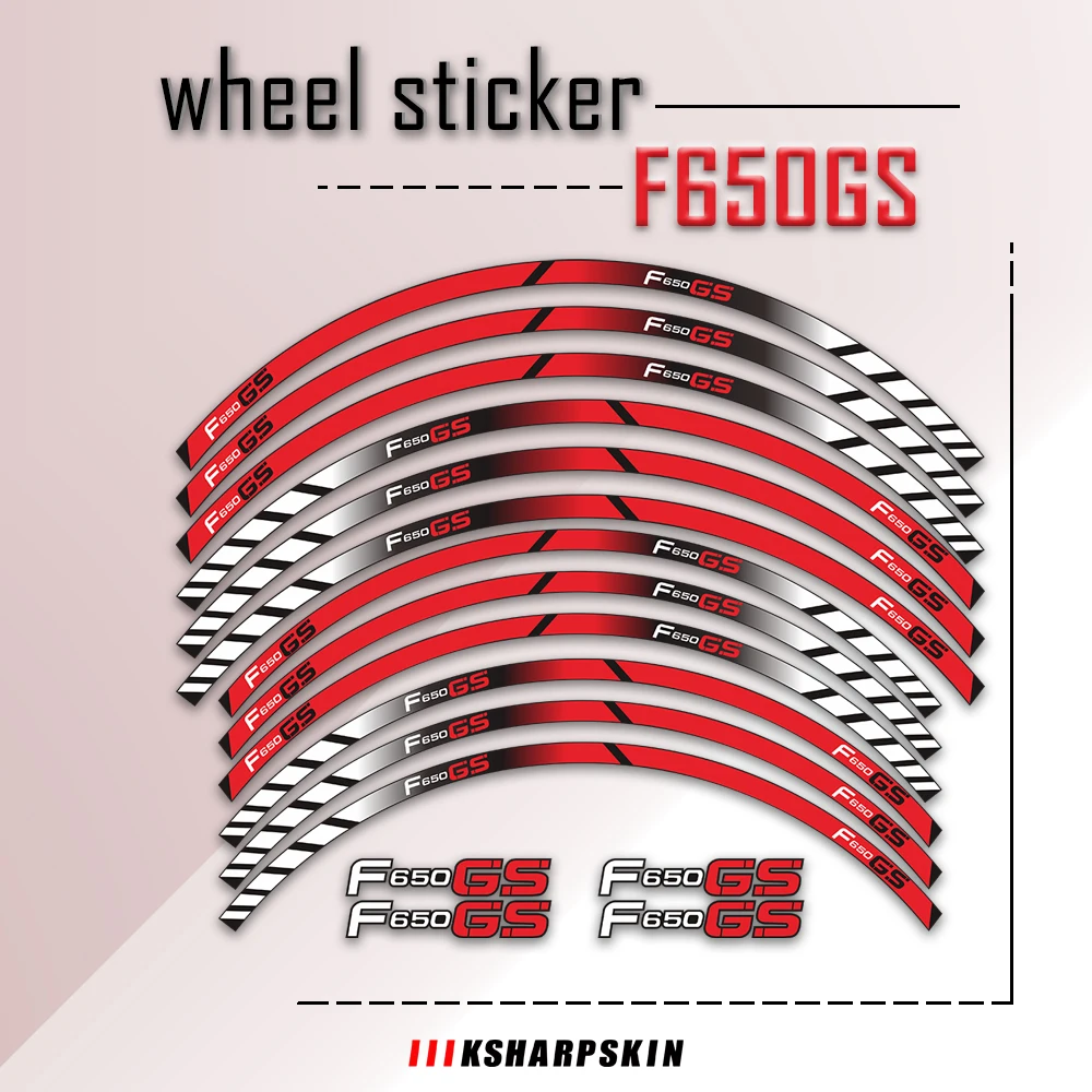 

For BWM F650GS F 650GS F650 GS F 650 GS Wheel Sticker Fancy Striped Pattern Stickers Reflective Motorcycle Decals Colorful Decal