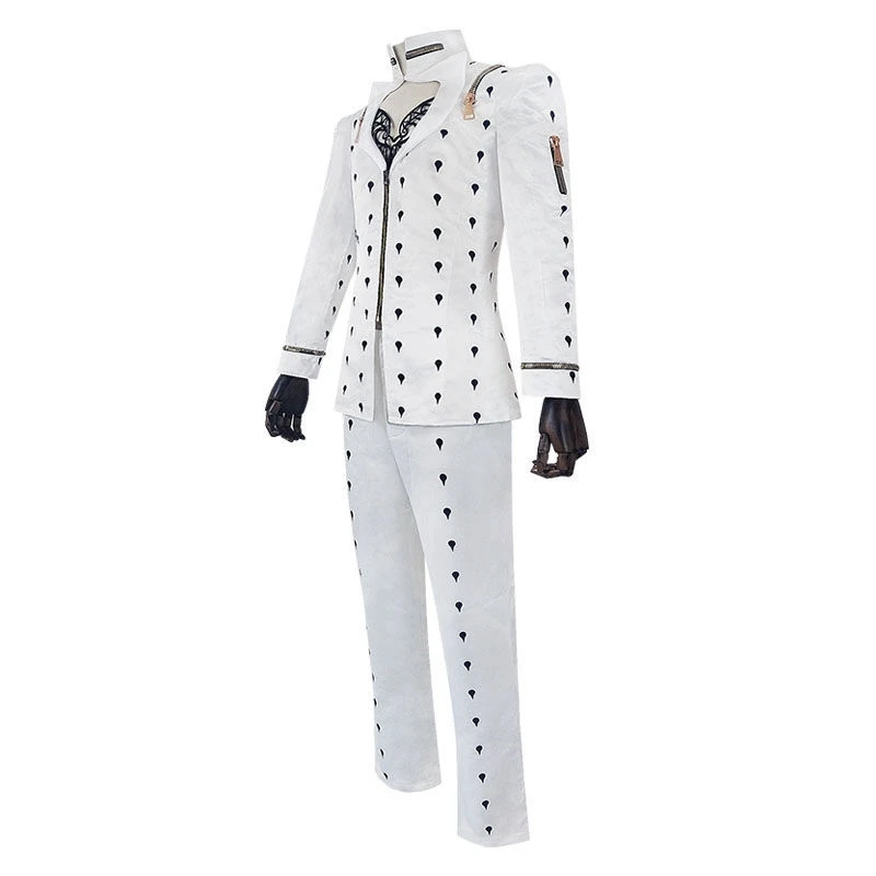 Anime JoJo's Bizarre Adventure Bruno Bucciarati Costume Cosplay nero bianco abiti Uniform Zentai set completi