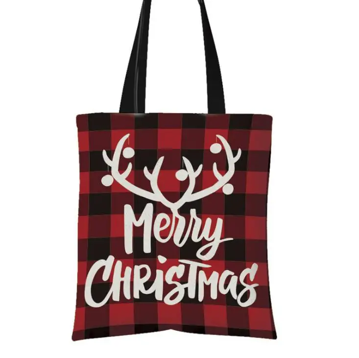 Christmas Canvas Handbag 40*45cm Canvas Shopping Bag Halloween Christmas Design Merry Christmas Women Canvas Totebag SSN3519