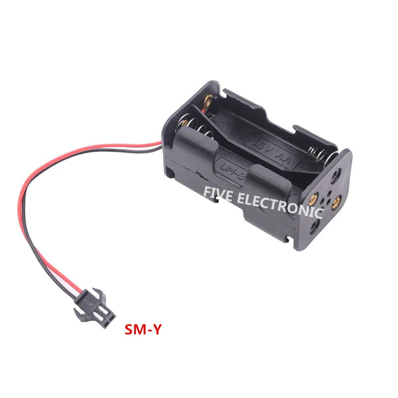 4x1.5V AA/AAA 6V back to back double cell/battery case holder in series with SM-2 JST Plug 150mm Leadwire