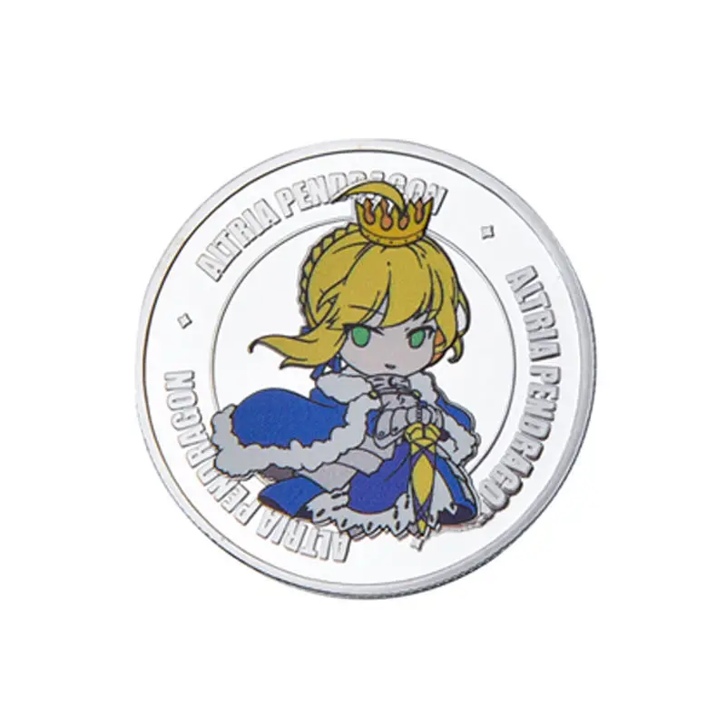 Anime FATE/STAY NIGHT Cosplay Saber Metal 4cm stop Aluminium moneta pamiątkowa animacja podarek prezent urodzinowy wisiorek