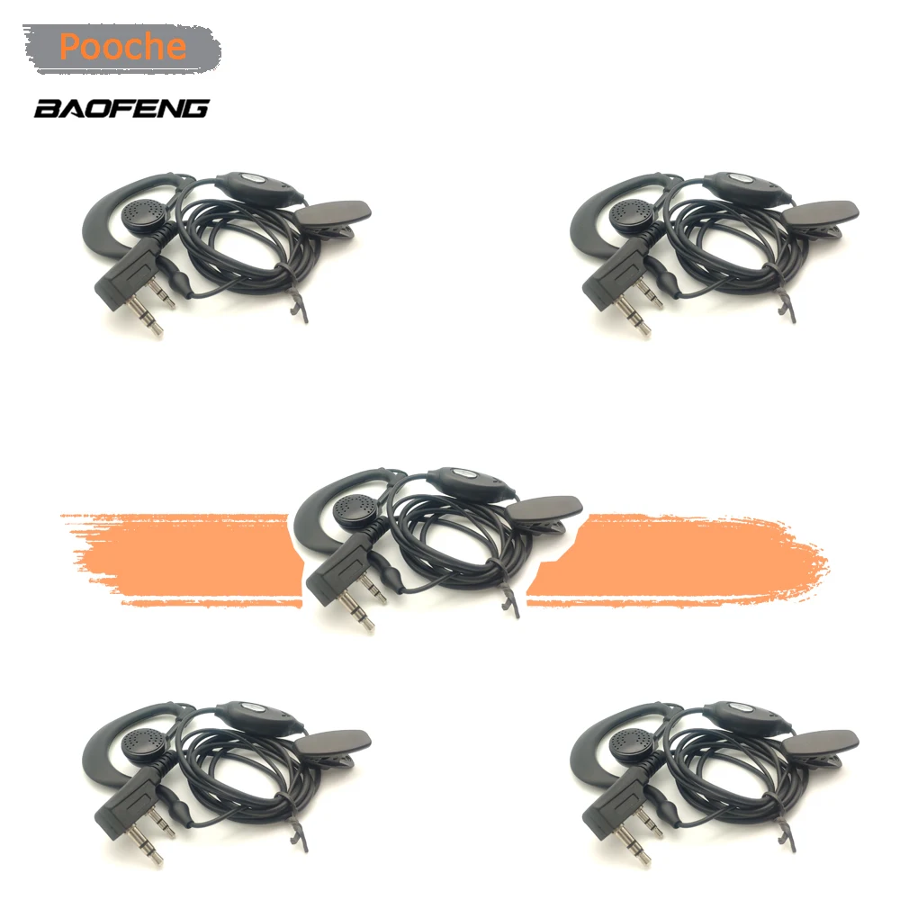 5 قطع الأصلي Baofeng سماعة BF-666S 777S 888S UV-5R UV-6R اسلكية تخاطب سماعة يدوية اتجاهين راديو سماعات