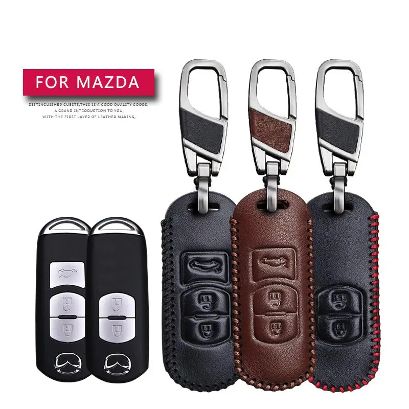 Leather Car Key Case Cover For Mazda 2 3 5 6 8 CX5 CX7 CX9 GT M3 M5 M6 M8 Atenza Axela Protection Key Shell Skin Bag Only case