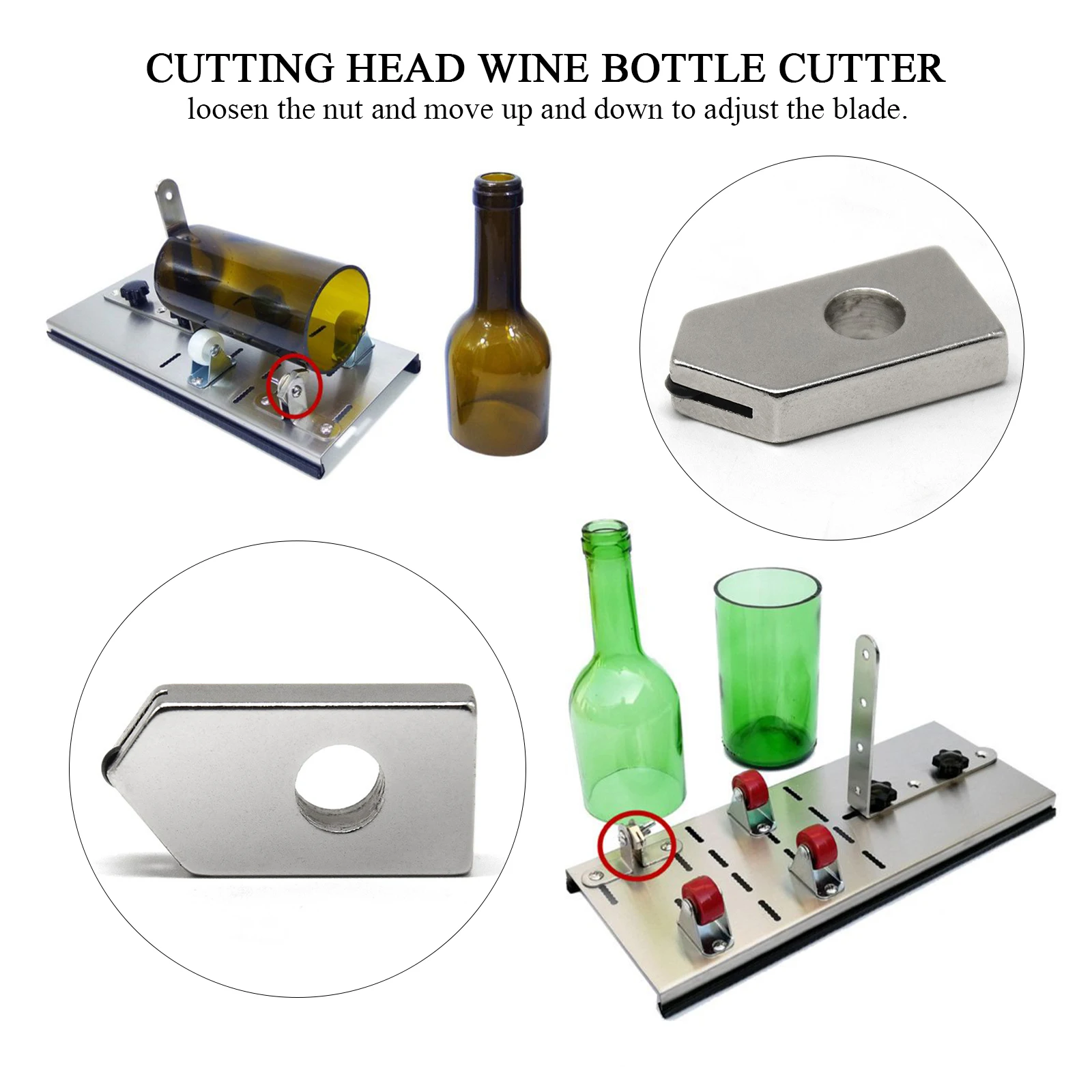 Outils de coupe de bouteille de vin, tête de coupe en diamant de remplacement pour coupe de carrelage en verre, outils de Construction manuels 2 pièces