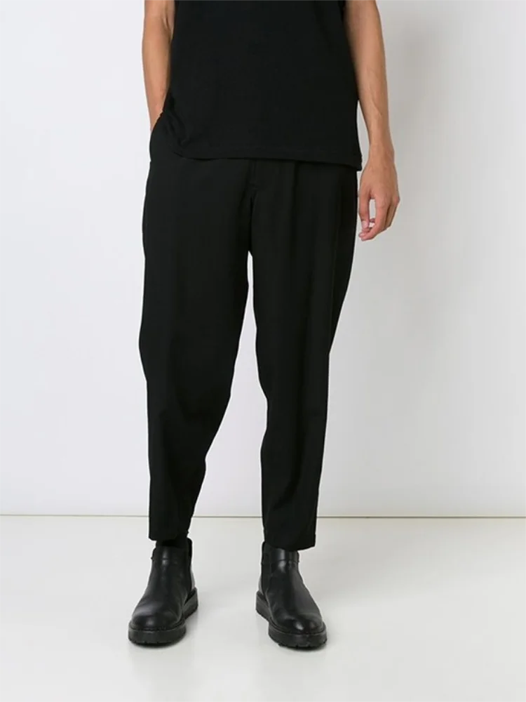 Spring And Autumn New Men Fashion Hip-Hop Loose Casual Harlem Pants Solid Color Pencil Pants Small Foot Nine Cent Pants