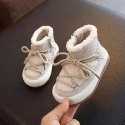 Baby Warm Wool Snow Boots Children Thicken Cotton Shoes 1-3 Winter New Toddler Warm Lamb Fur Shoes