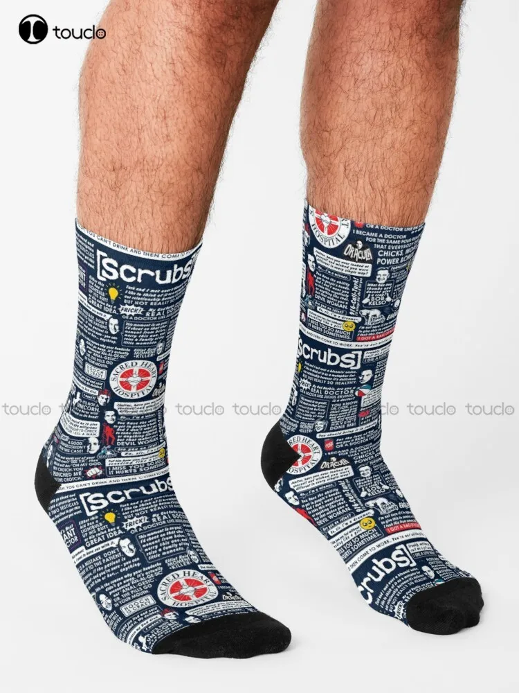 Wise Words Of Scrubs Socks Mens Socks Crew Personalized Custom Unisex Adult Teen Youth Socks 360° Digital Print Hd High Quality