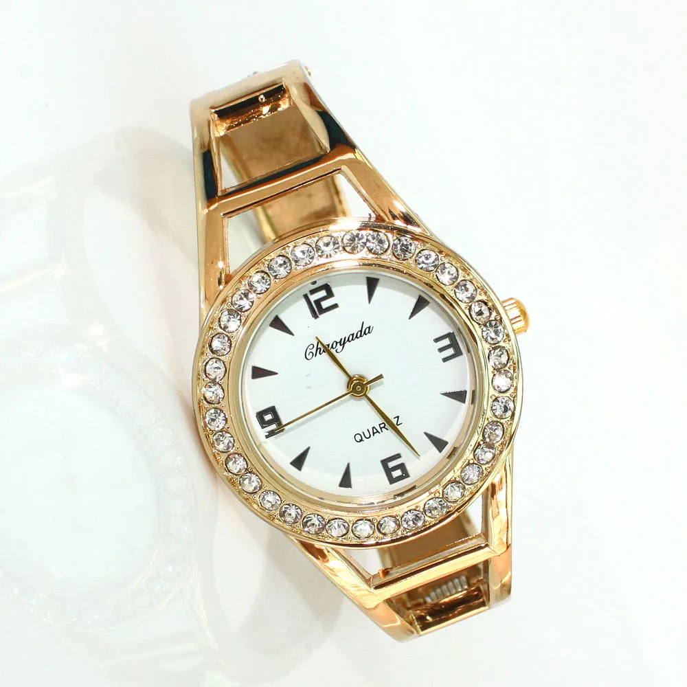 Bling Kristall Uhr Frauen Uhr Mode Frauen & #39s Armband Uhr Stahl Dame Quarz Armbanduhr Armbanduhr Relogio feminino D4