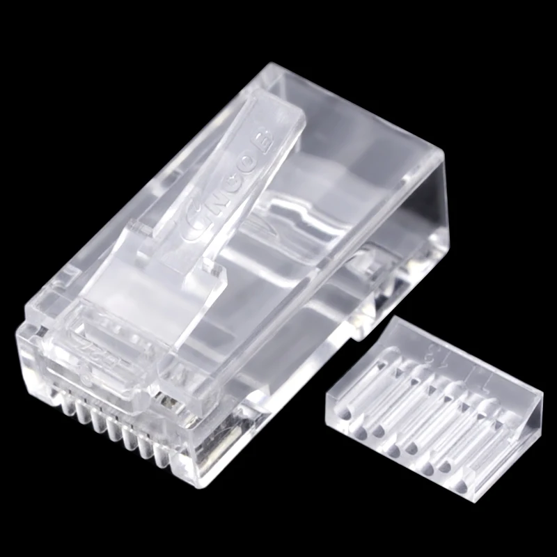 CNCOB Cat6 2-Piece RJ45 موصل ، RJ-45 ينتهي ، UTP 8P8C شبكة التوصيل ل Cat 6/Cat5e إيثرنت كابل (OD:1.1 مللي متر)