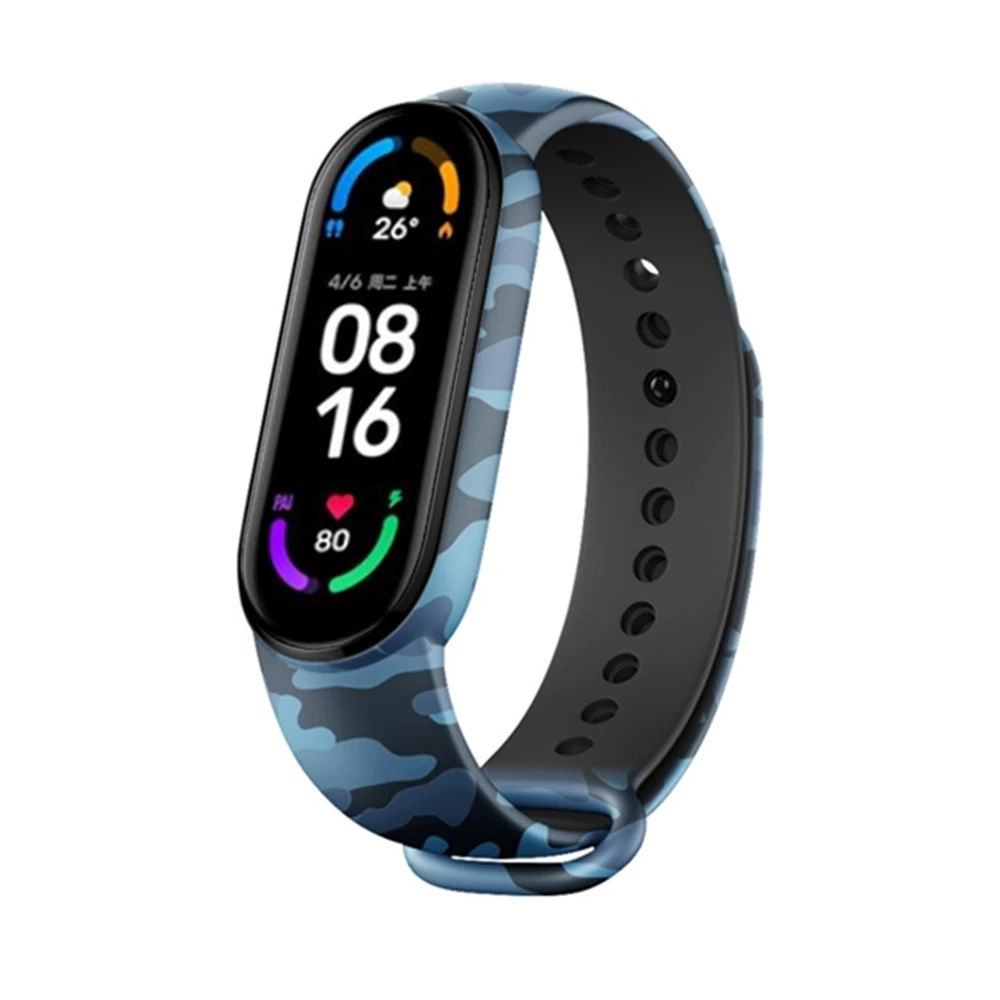 Geschilderd Patroon Band Voor Mi Band 4 5 6 3 Voor Xiaomi Band 6 5 4 3 Siliconen Armband Vervanging zachte Polsband Sport Horloge Band
