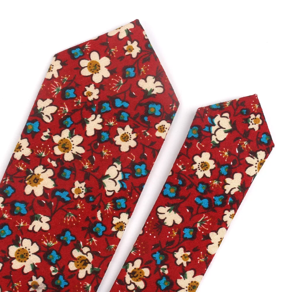 Floreale Cravatte Per Gli Uomini di Cotone Stampato Tie Mens Ties 6 centimetri Sottile Cravatta Skinny Cravatta Per La Cerimonia Nuziale Del Partito