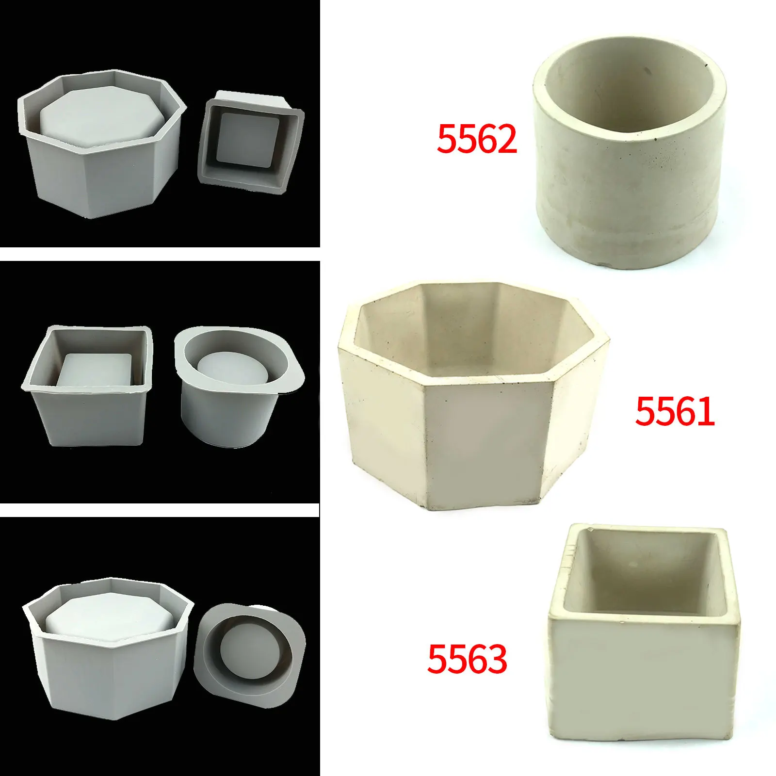 Large Flower Pot Silicone Mold Concrete Cement Plant Pot Mold DIY Handmade Craft Flowerpot Epoxy Resin Mould Garden Decoration