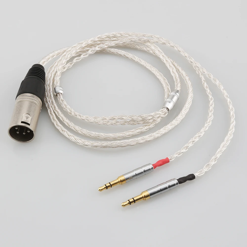 2,5/3,5 mm 4,4 mm 4-pinowy XLR męski 16-rdzeniowy posrebrzany kabel słuchawkowy OCC do Denon AH-D600 AH-D7200 AH-D7100 Focal Elear