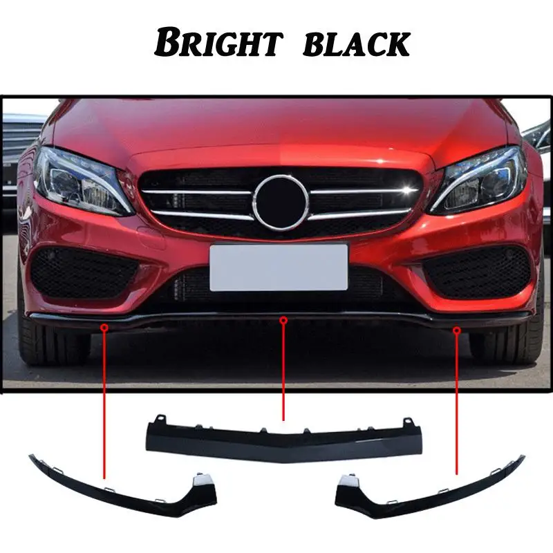 A2058851374 A2058851474 A2058851574 Front Bumper Chrome Trim Spoiler For Mercedes C Class W205 C205 Coupe C300 C400 C450 C43