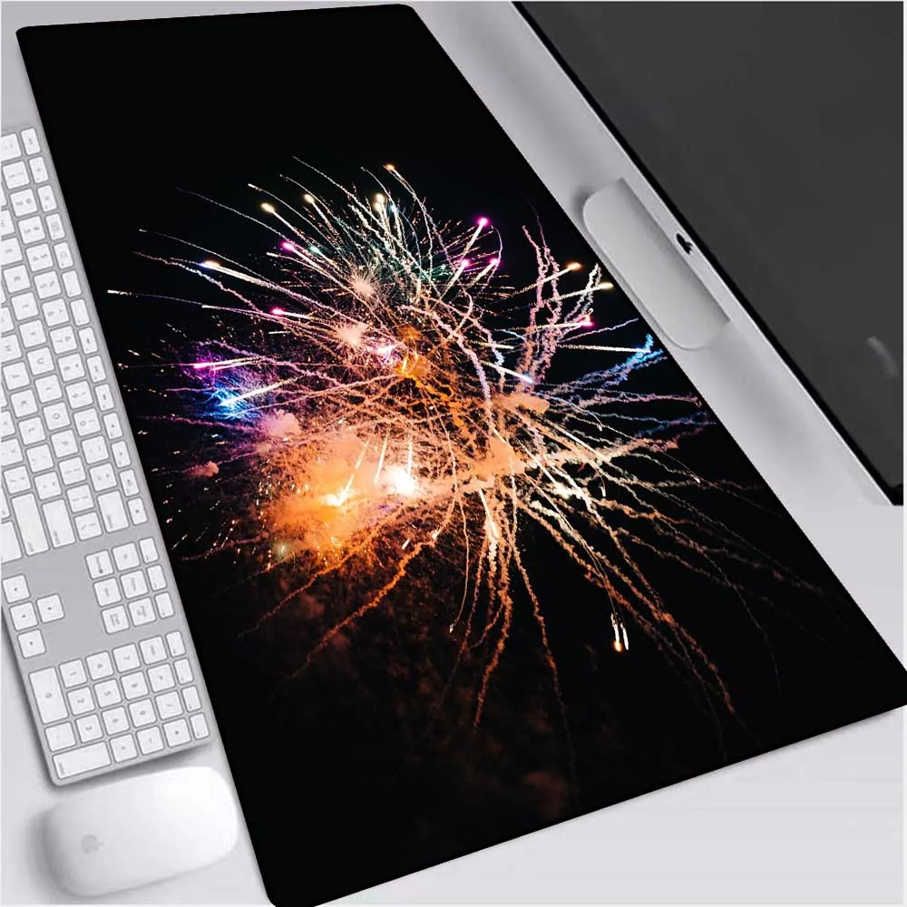 

Mousepad Air Firework Pattern Large Size Gaming Keyboard and Mouse Pad Natural Rubber Material Waterproof High-speed Version XXL