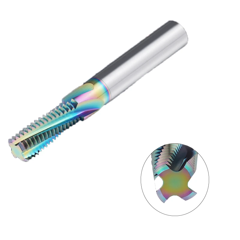 BEYOND-fresa de carburo de tungsteno y acero para revestimiento de aluminio, rosca métrica de diente completo, vástago redondo M4 M3 M5 M6 M8 M20
