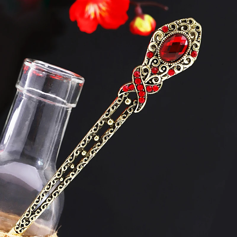 Muylinda Crystal Metal Hair Stick Vintage Simple Hairpin Accessories Vintage Hair Pin For Women Banquet Hair Jewelry