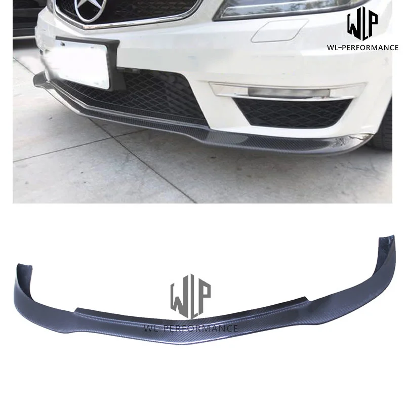 W204 High Quality Carbon Fiber Front Lip Splitter Car Styling Fits for Merceders-benz c Class W204 Car Body Kit 2012-up