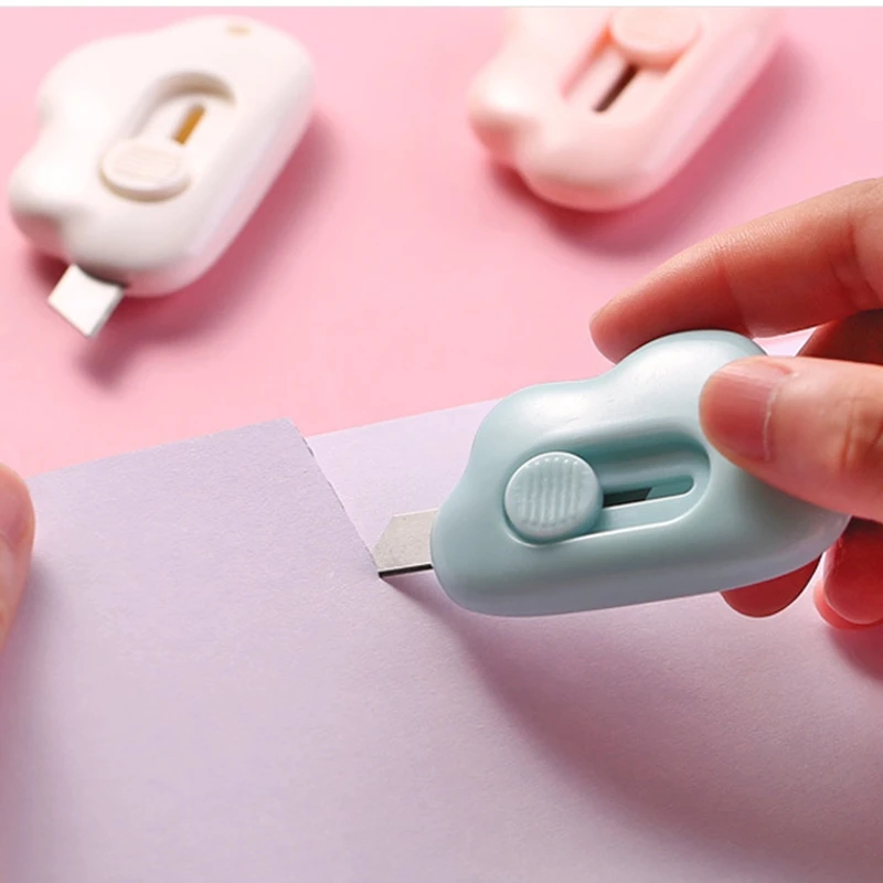 

Cute Cloud Utility Knife Mini Small Pocket Sized Craft Wrapping Box Paper Envelope Cutter Letter Opener Student Art Supplies