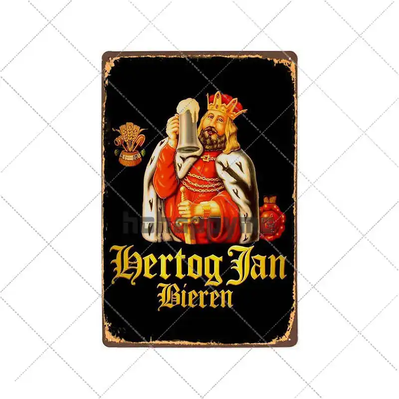 NEW Hertog Jan Beer Metal Tin Sign Vintage Posters Pub Bar Wall Painting Plaque Decoration Home Decor 20x30cm