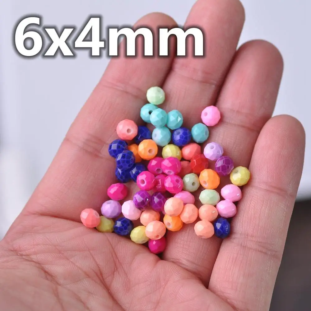 Solid Painted Opaque Glass 4x3mm 6x4mm 8x6mm 10x7mm Rondelle Faceted Loose Spacer Beads for Jewelry Making DIY