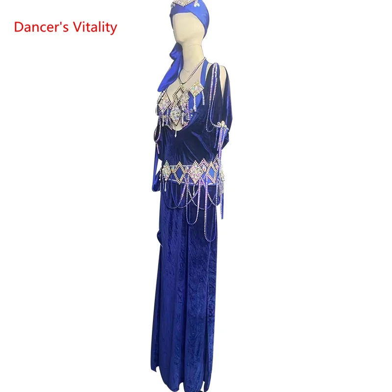 Belly Dance Competition Costumes Set for Women Bellydance Dress Senior Velvet Belly Dancing Performance Dresses Stage Cltohing