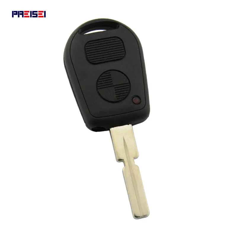 PREISEI 2 Buttons Remote Key Shell For Car BM E31 E32 E34 E36 E38 E39 E46 Z3 Fob Uncut HU58 Blade