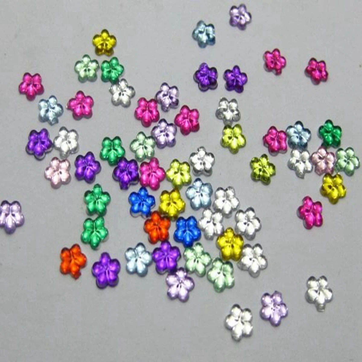 1000  Acrylic Flatback Mini Flower Gems Rhinestones 4mm  Pick Your Color