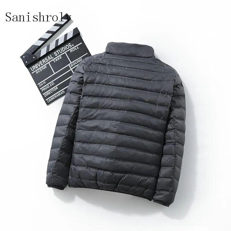 Men's White Duck Down Jacket Parkas 2021 Autumn Winter Fashion Short Male Light Down Coats Stand Collar Outwears Plus Size 3XL