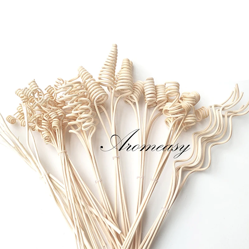 10Pcs Wavy Shaped Rattan Diffuser Sticks, Curved Reed Fragrance Refill Sticks, Home Decoration Air Freshener Accessories
