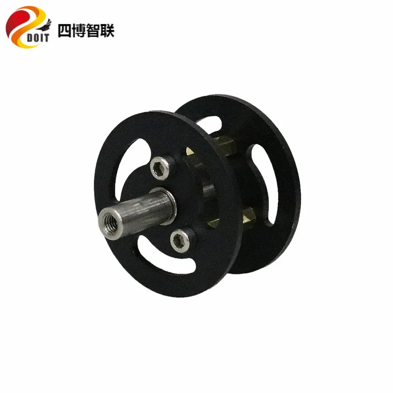 SZDOIT TW-03 Black Metal Shock Absorbing Motor Drive Wheel Aluminum Alloy Motor Load-bearing Wheel for RC Tracked Robot Parts